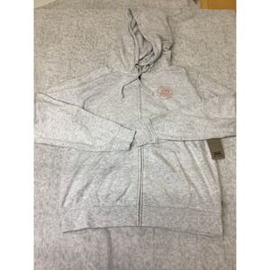 Vans Unisex Stackton Circle Zip Up‎ Hoodie Heather Grey Pink VN0A7Z3D15P Size L